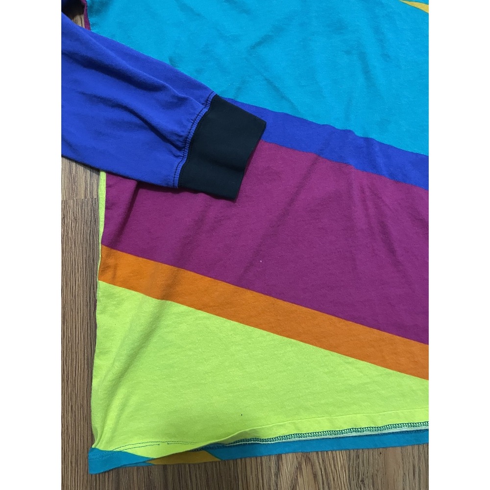 Nike Air T-Shirt Mens Large Retro Geometric Colorblock Long Sleeve Athletic Cut - Picture 6 of 11